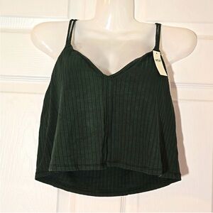 2 for 1 Aerie Forest Green Ribbed Bra Top (tan one too)